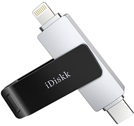 iDiskk 128 GB 2in1 Type-C auf Lightning iPhone Foto-Stick, MFi-Zertifiziert USB iPad Stick iPhone Speicher, funktioniert mit USB-C Handys, iPhone USB-Stick Daumen für iPhone/iPad Mac und Computer
