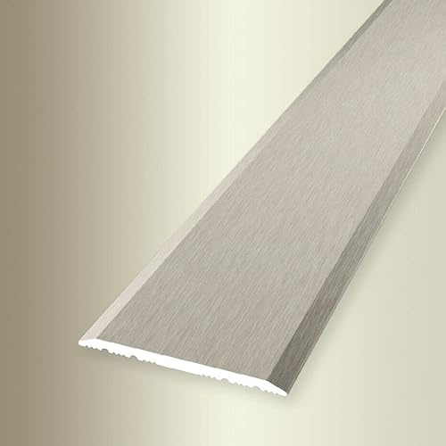 PROVISTON | Übergangsprofil | Breite: 32 mm | Höhe: 0-99 mm | Länge: 1000 mm | Aluminium eloxiert | Glatt | Platinium Fein Geschliffen | Selbstklebend