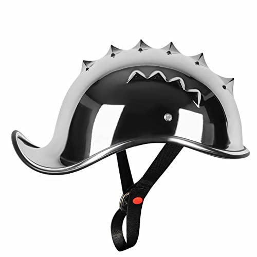 Homme Casque Semi-Ouvert ECE Casques Bols Homme Adulte Casque De Moto Demi-Visage avec Visiere Demi-Coquille Casque Chopper Bright