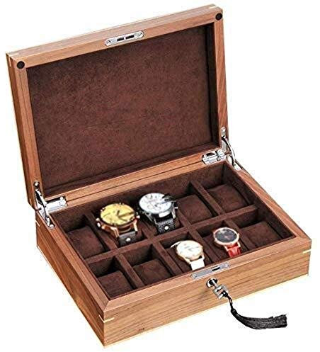 Nussbaum Massivholz Uhrenbox Uhrenbox Aufbewahrungsbox Männer und Frauen Sammelbox Schmuckschatulle 10 Mode
