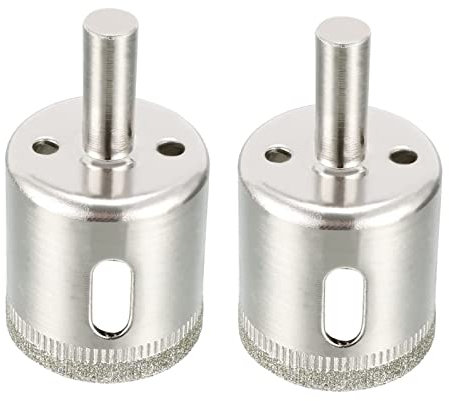 TA-VIGOR 2Pcs 32mm Diamond Drill Bit Hole Saw, Hollow Core Drill Bit Hole Saw, Diamond Coated Carving Drilling Bits for Glass Ceramics Porcelain Tile Stone Granite Marble