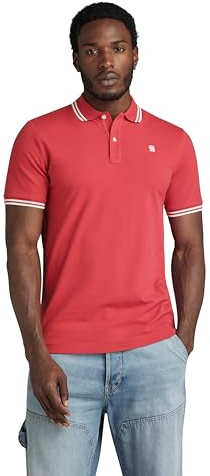 G-Star Men's Dunda Slim Stripe Polo , Pink (finch D17127-5864-5789), S