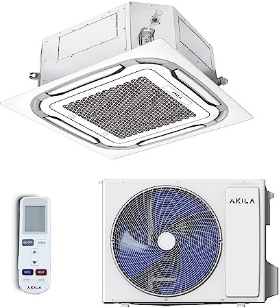 HARUKI 24 - CLIMATISEUR RÉVERSIBLE FIXE CASSETTE - 24000 BTU - 7900KW - Air Conditionné Fixe - Gaz R32-4D Airflow - Golden Fin - Wifi