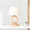 Lightbox Tischlampe im Nature Stil - Tischleuchte mit weißem Stoff Schirm - Schalter - 40 cm Höhe - Ø 25 cm - E27 Fassung - max. 40 W - aus Seil/Textil - in Beige/Weiß