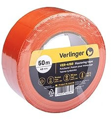 VERLINGER Putzband Klebeband, Kunststoff Schutzband, Putzerklebeband Klebeband Zum Verputzen, Abklebeband Maler, 48 mm x 50 m, Orange Standard