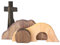 RXMORI Das leere Grab Osterszene und Kreuz, Dekoration, Jesus-Grab-Ostertablett-Set, hölzerne Oster-Jesus-Schild, abgestufte Tablett-Dekorationen für Zuhause, Tisch, Büro (#1)
