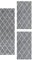 Carpetsale24 Bettumrandung Schlafzimmer 3 teilig Shaggy Hochflor Teppich Grau Bettvorleger Schlafzimmer Bettset: 2 St. 60x110 cm | 1 St. 80x150 cm - Teppich Läufer Set Skadinavischer Stil