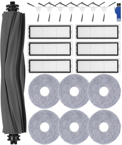 Jissta Accesorios Recambios para Xiaomi X20+/Dreame L10s Ultra /L10 Ultra Aspiradora, 1 Cepillo Principal,6 Filtros HEPA,6 Paños de Limpieza, 7 Cepillos Laterales, Repuestos para Dreame