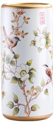 ZAJ Porte-Parapluie en céramique Vintage Porte-Parapluie en Porcelaine Chinoise Vase Oiseau et Fleur Parapluie Organisateur Porte-Canne sur Pied pour la Maison