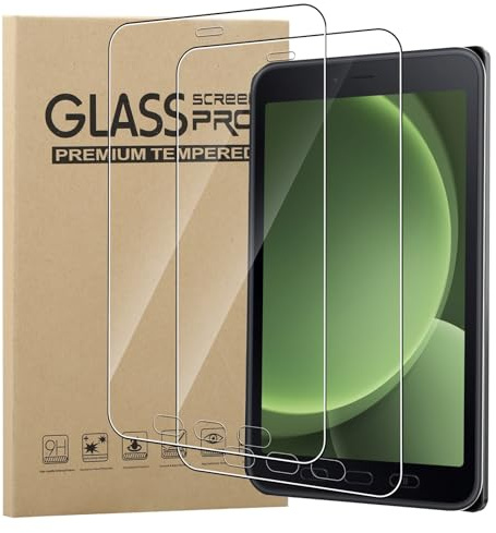 MEMELOKA Verre Trempé pour Samsung Galaxy Tab Active 5/Active 3 8 Pouces (SM-X300/X306B/T570/T575), 2 Pièces 9H Dureté Protection Écran[Anti-Rayures][Sans Bulles][Haute définition]