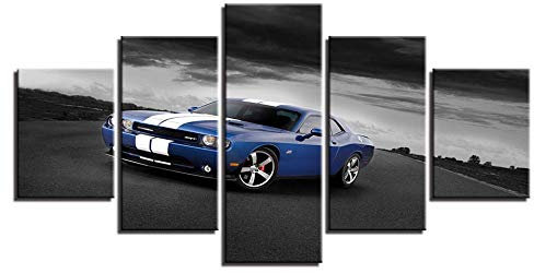 RFCKMIRZ Schöne Bilder Für Die Wand Auto Mehrteilige Wandbilder 5 Teiliges Poster Kunstdruck L (100X55Cm) Gemälde