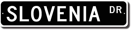 Slovenia Gift Slovenia Sign Souvenir Slovenia Native Slovenia Vacation Momento Cartello Stradale Parole Divertenti Targa in latta Regalo Targa in latta 40 x 10 cm