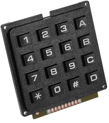 ULTECHNOVO Mikrocontroller Tastaturmodul mit 16 Tasten, Kunststoff, Schwarz | Tastenfeld Schaltermodul für Industrieanwendungen, Tastaturarray, Hohe Zuverlässigkeit