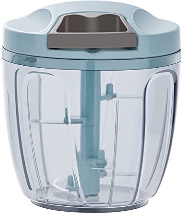 Tritatutto manuale con meccanismo a corda, ABS e acciaio inox, multifunzione, antiscivolo, ideale per schiacciare aglio, cipolla e frutta (400/900 ml)