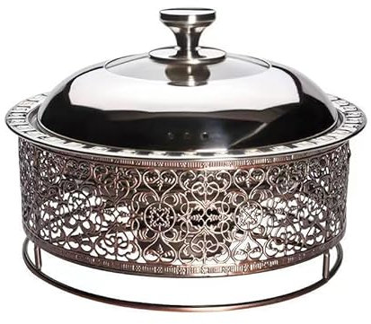 Generisch Fondue Chinese Copper Hot Pot, Shabu Shabu Hot Pot with Divider, Chinese Pot Cooker Stainless Steel Hot Pot Cookware for 3-7 People Home Party(28cm)