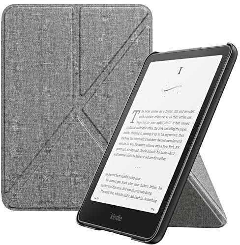 MoKo Case for All-new 7 Kindle Paperwhite 12th Gen 2024&Kindle Colorsoft Signature Edition 2024, Ultra Clear Soft Flexible Transparent TPU Back Cover Light Shell with Auto Wake/Sleep, Denim Gray