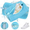 2 Piezas Bolsa Lavadora Zapatillas, Bolsa Lava Zapatos Máquina Lava Zapatos Zapatilla con Cremallera Oculta, para Todo Tipo de Zapatos, Azul