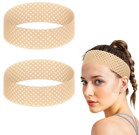 TIESOME 2pcs Silikon Perückenband, wig cap, haarnetz für perücken, Elastisch Haarband, rutschfestes Perückenband, verstellbares Perückenband für Damen und Herren, fixiert die Perücke an Ort und Stelle