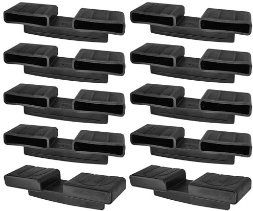 cyclingcolors 10x Lattenhalter Einsteckkappen für 2 Latten zur Befestigung Kappen Halter Lattenrost Einfach 53x8mm Kunststoff flexibel Bett Schwarz