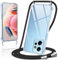 Coiwxmoi Coque avec Cordon pour Xiaomi Redmi Note 12 4G 6,67, Collier Réglable Téléphone Étui Portable Lanyard Case Transparent Ultra Souple Silicone TPU Housse Antichoc Protection Cover, Noir
