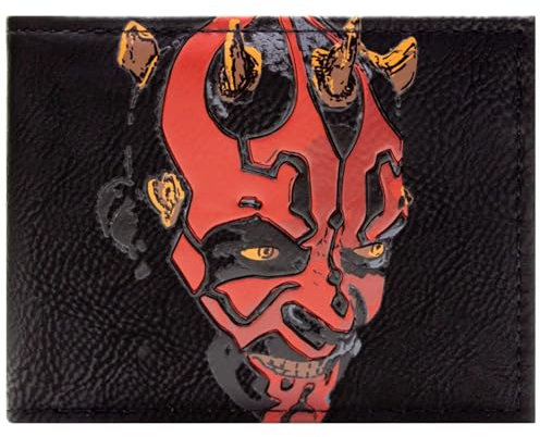 Star Darth Wars Maul Sith Lord Mastermind Portefeuille Bi-Fold Carte d'Identité & Porte-Cartes, Noir