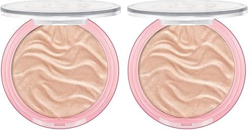 essence gimme GLOW luminous highlighter, Nr. 10, sofortiges Ergebnis, strahlend, schimmernd, vegan, ölfrei, ohne Parfüm, ohne Alkohol, 2er Pack (9g)