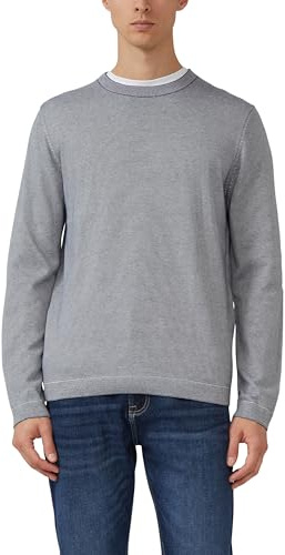 s.Oliver Fein gestreifter Pullover mit Crew Neck und abgesetzten Bündchen