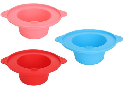 Silicone Wax Melting Bowl 3 Pack | Épilation de cheveux sans bâton Pot de remplacement plus chaud de cire | Sélection des micro-ondes et du lave-vaisselle | Pour le visage/les