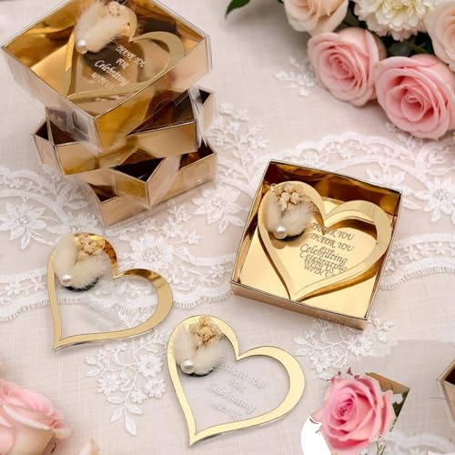 Bomboniere matrimonio, bomboniere battesimo,30 pezzi oro acrilico Magnete da Frigorifero comunione cresima compleanno