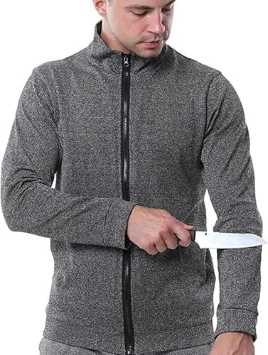 T-Shirt Anti-Coups De Couteau Veste Tactique Gilets De Sécurité Vêtements Anti-coupures Vêtements Anti-coupures pour La Police Et Le Personnel De Sécurité Vêtements De, Grey, XXL