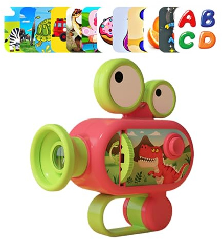 Kids Sleep Story Projector, Creative Compact LED Projector Torch Toy With Smooth And Endurable Design, Educational Learning Bedtime Toy For Bedroom, Game Room (Red)