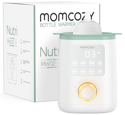 Momcozy Nutri Chauffe-Biberon 9-en-1, Contrôle Température, Veilleuse