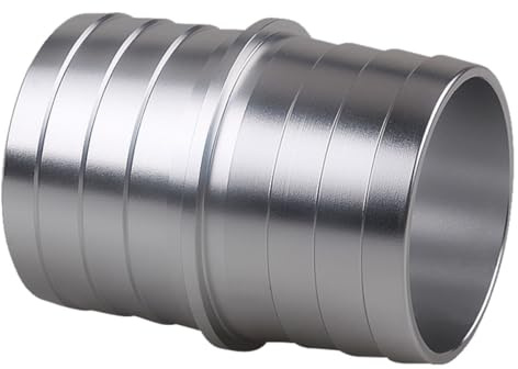 FELTECHELECTR Raccord pour Durite de Radiateur en Alliage D'aluminium Argenté 1-1/2 Pouces Embout Cannelé Robuste pour Réparation de Durite et Tuyau de Radiateur