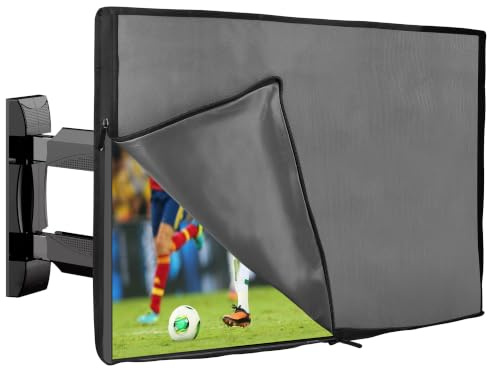 kwmobile 32 TV Funda exterior con cremallera para TV - Cubierta para televisor de exterior - Funda protectora para pantalla - gris oscuro