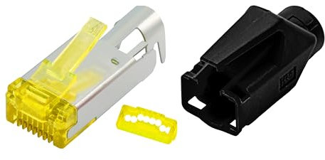 BIGtec RJ45 Netzwerkstecker 50 Stück Hirose TM31 Schwarz - Hochgeschwindigkeits-Verbindung für 10G-Ethernet AWG 24-27, CAT 6/6a/7 Kabel