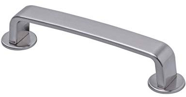 Gedotec Edelstahl Möbelgriff 128 mm Stangengriff für Schranktüren - LORE | Schrankgriff silber-grau matt | Küchen-Griff Metall massiv | 1 Stück - Moderner Bogengriff Kleider-Schrank mit Schrauben