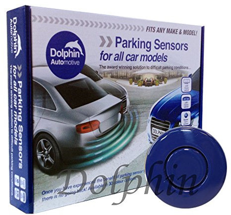 Dolphin Automotive DPS400 Reverse Parking Sensors Auto Express Award Winning 4 Ultrasonic Sensor Kit Audio System Matt & Gloss Black +30 More Colours (Reflex Blue)