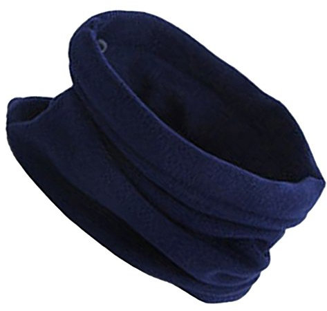Fleece Schlauchschal Neck Warmer Schlauchtuch Rundschal Winter Loop Schal warmes Strickschal Kopftuch, Navy blau, one size
