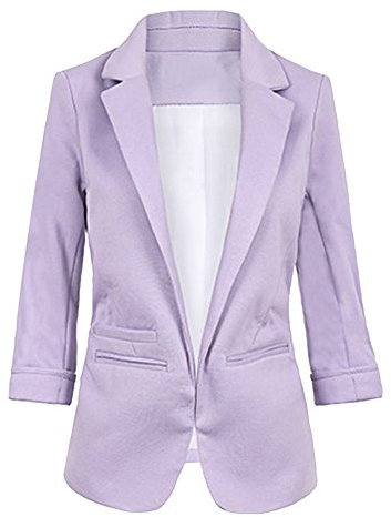 ZhuiKun Donna Blazer Tailleur Elegante Corto Blazer Business Tailleur Giacca Viola XL