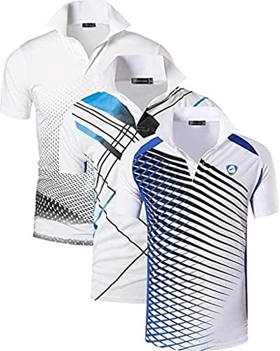 jeansian Men's 3 Packs Sport Polo T-Shirt LSL195 MixPackG L