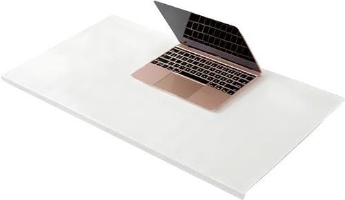 Büro Schreibtischunterlage aus Leder, großes Mauspad mit Kantenschutz, wasserdicht, glatte Schreibunterlage für Laptop-Tastatur, 80 x 40 cm, Weiß