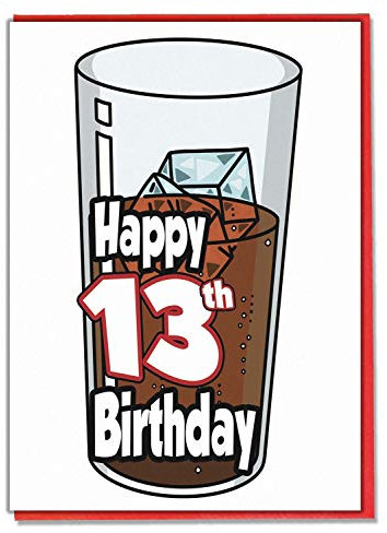 Geburtstagskarte, Glas mit Cola-Motiv, personalisierbar mit beliebiger Zahl, wählen Sie jedes Alter