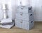 HomeZone Modern Woven Hamper Storage Baskets and Plant Pots - Brown and White Strong Stackable Hand Woven Basket - Set of 3 Jute Rope Toy baskets, plant pots, Storage Baskets