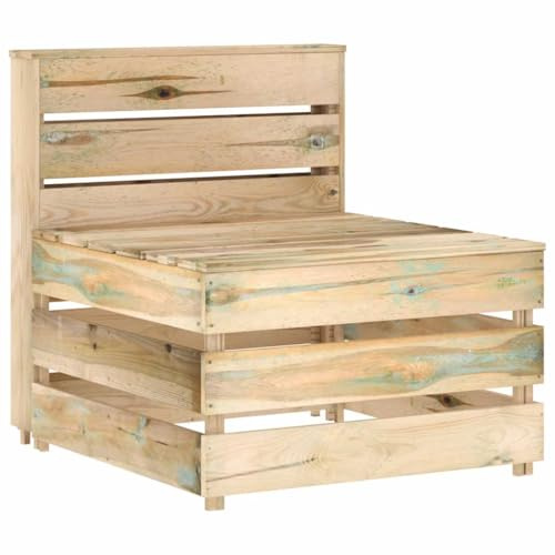 vidaXL Kiefernholz Imprägniert Garten Mittelsofa Palettensofa Sofa Lounge Gartensofa Einzelsofa Gartenmöbel Palettenmöbel Terrasse