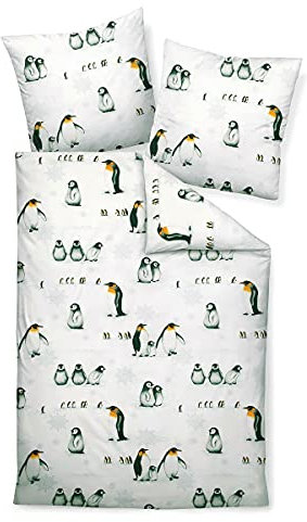 Janine Design Feinbiber Bettwäsche Davos 65103 eisblau 1 Bettbezug 155 x 220 cm + 1 Kissenbezug 80 x 80 cm