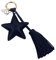 Shining crown Schlüsselanhänger Frau, Leder Quaste Schlüsselanhänger Perle Leder Pentagramm Tasche Charm