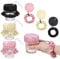 FANTESI 3 Stück Stricee Cap Scrunchie Haarband Drink Cover Anti-Spike-Getränkeabdeckungen Disco Club Getränk abdecken Haargummi Armband