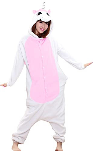 chuangminghangqi Pigiama Intero Animali Unisex Adulto Costume di Carnevale Halloween Pigiami Cosplay Costumi Donna Uomo Tuta Animale((Rosa,XL)