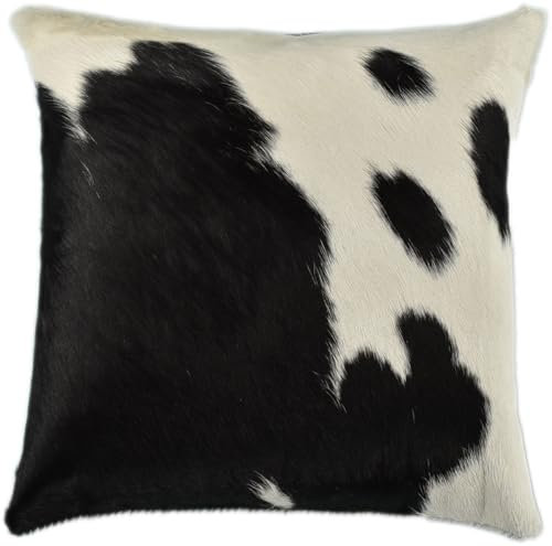 Kuhfelle Online & Nomad KUHFELL Kissen HÜLLE Kissenbezug 40 x 40 cm Schwarz Weiss BEIDE Seiten AUS ECHTEM KUHFELL