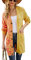 HEYPORK Damen Herbst Winter Warm Bequem Jacke Casual Mode übergangsjacke Mantel Frauen Leopardenmuster Pullover Strickpullover Strickjacke Mittellange Jacke(Gelb, S)
